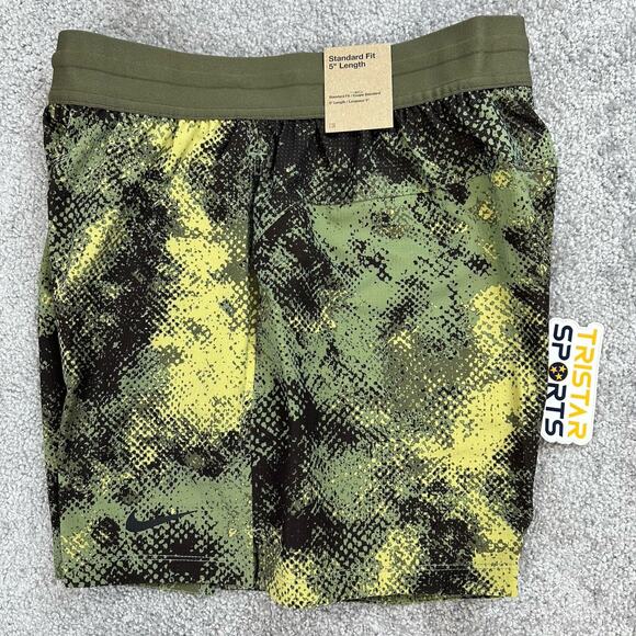 Nike Dri-Fit Training Shorts Mens Size Medium Green Black Camo FZ0740-386 - Picture 1 of 12